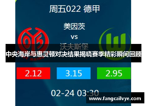 中央海岸与惠灵顿对决结果揭晓赛季精彩瞬间回顾